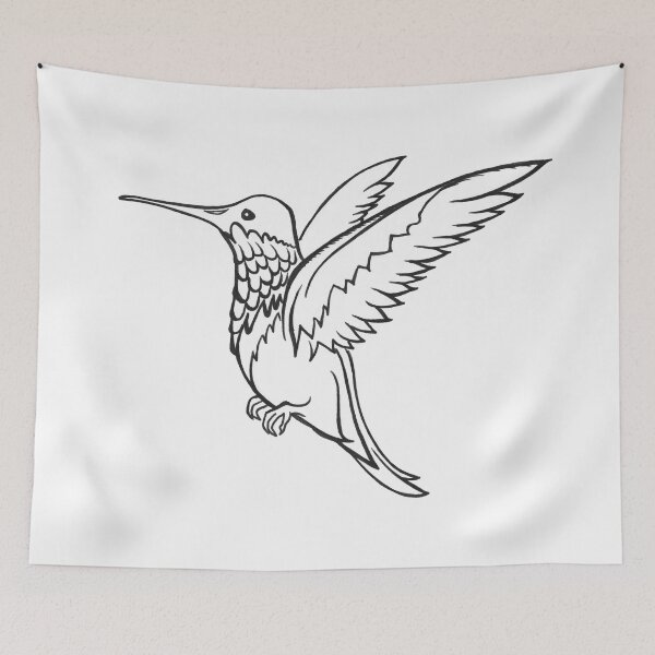 Item preview, Black and White Hummingbird designed and sold by The White Bat.