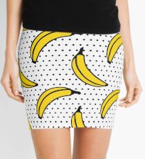 Polka Dot Banana Print Mini Skirt