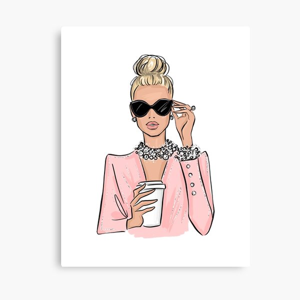 Girl boss fashion illustration in pink tones  Art Print for Sale by  Lalanacliparts