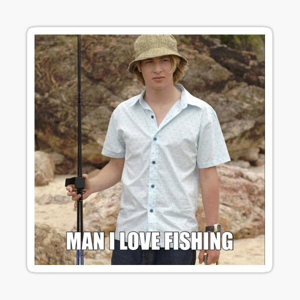 MAN I LOVE FISHING LEWIS McCARTNEY Sticker for Sale by MILFclub