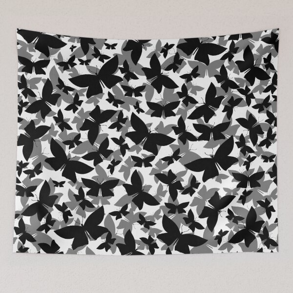 Item preview, Veil of Butterflies, Black on White designed and sold by StephOBrien.