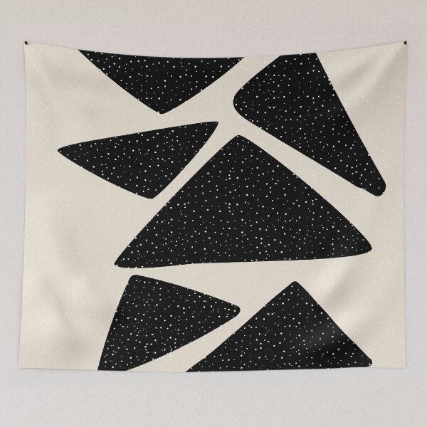 Item preview, Black minimalist primitive tribal geometric balance abstract modern Nordic Boho Minimalistic traingle line art Mid Century solid soft gradient brush strokes Ink cave design dots pattern IV designed and sold by AbstractTrace.