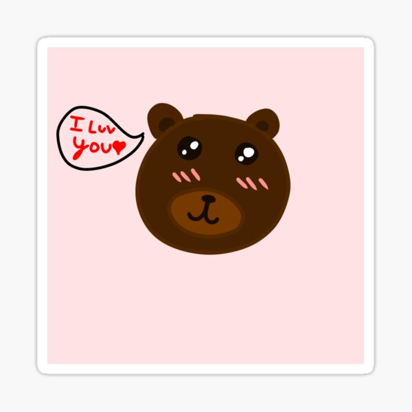 "I Luv you" Bear Sticker