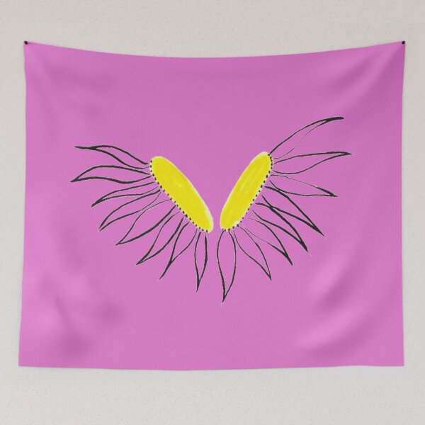 Item preview, Daisy Yellow Coneflower Heads  Pink Petals And Background Hand Drawn designed and sold by H3designs.