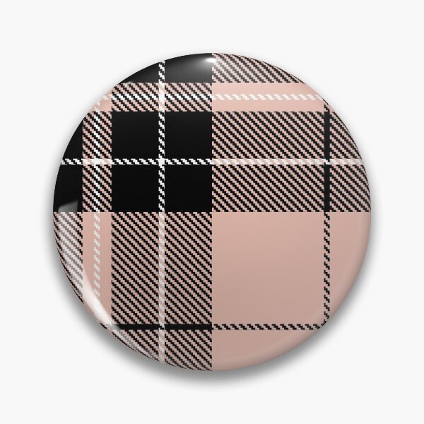 Item preview, Plaid Tartan Seashell Pink Black White Twill Fabric  designed and sold by LoreliDesigns.
