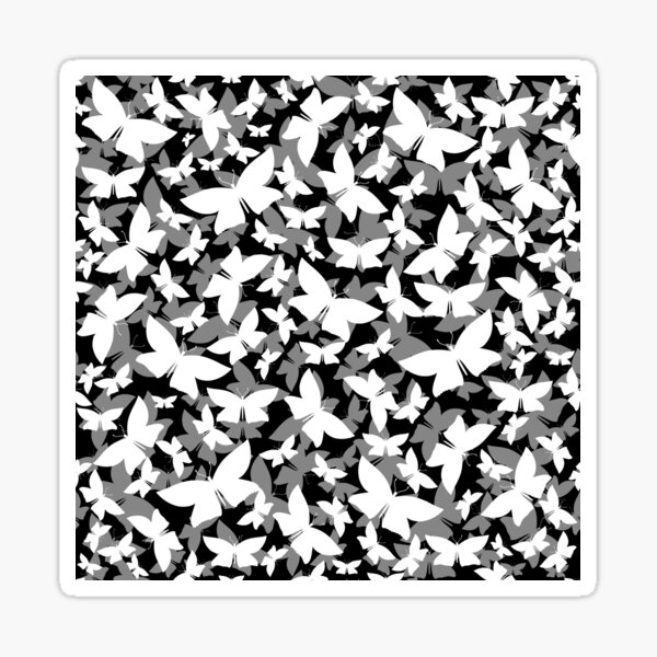 Item preview, Veil of Butterflies, White on Black designed and sold by StephOBrien.
