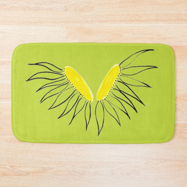 Item preview, Daisy Yellow Coneflower Heads Green Chartreuse Petals Background Hand Drawn designed and sold by H3designs.