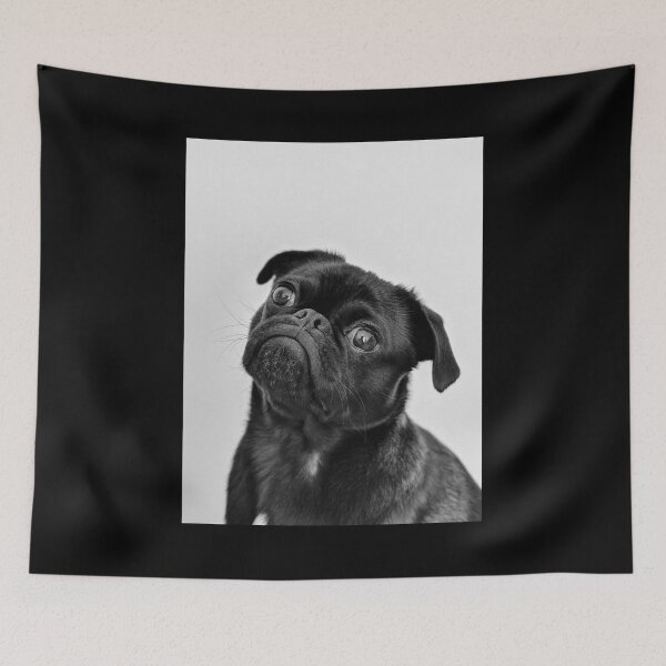 Item preview, Black pug cute print designed and sold by Anamika Mehta.