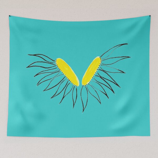 Item preview, Daisy Yellow Coneflower Heads Teal Turquoise Petals And Background Hand Drawn designed and sold by H3designs.