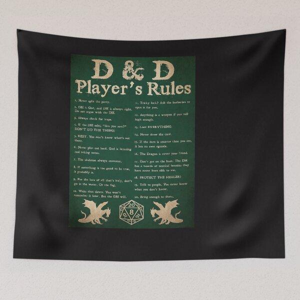 Item preview, DnD Player's Rules Poster designed and sold by Bartolomej-1.