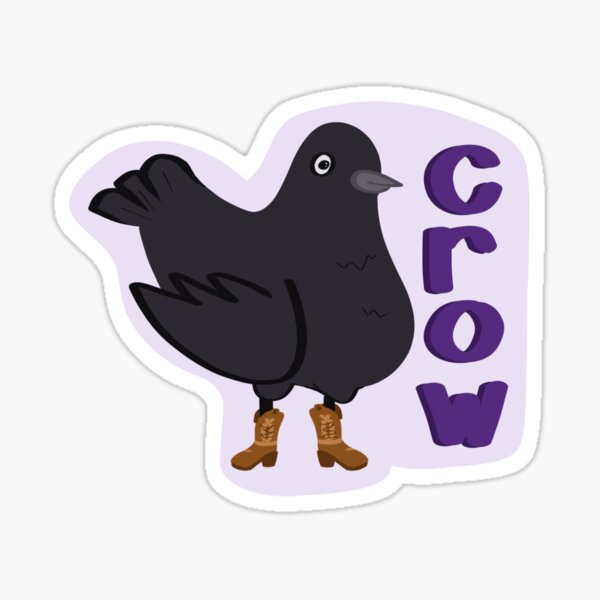 Crow with cowboy boots Sticker