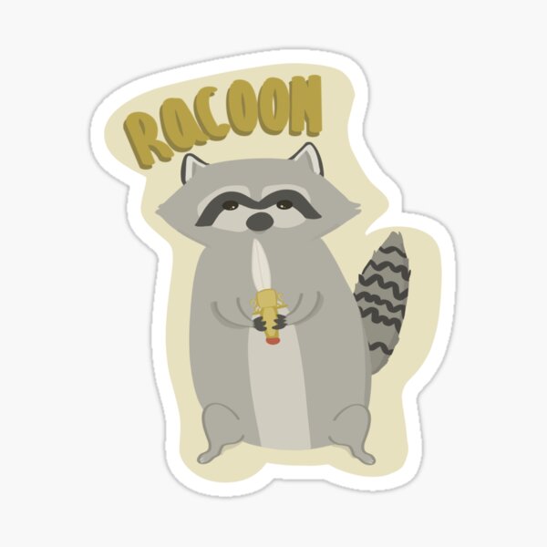 Racoon with sword Sticker