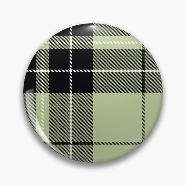 Item preview, Plaid Tartan Sea Glass Green Black White Twill Fabric  designed and sold by LoreliDesigns.