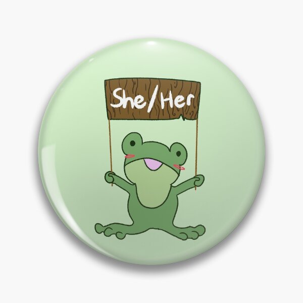 She/Her Pronoun Frog Pin
