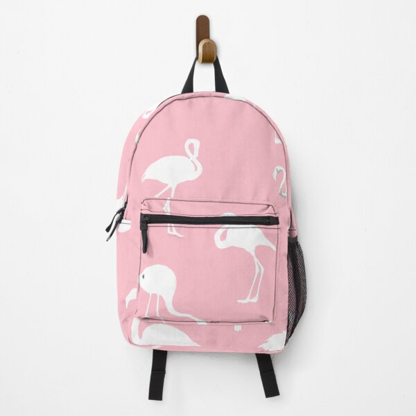 Item preview, White flamingos pattern seamless on Pink #ffc0cb designed and sold by Artsy Boulevard.