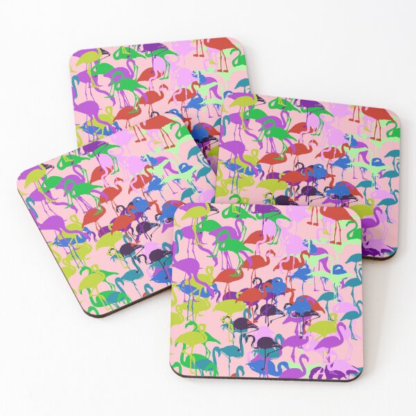 Item preview, Colorful rainbow flamingo pattern seamless on Pink #ffc0cb designed and sold by Artsy Boulevard.