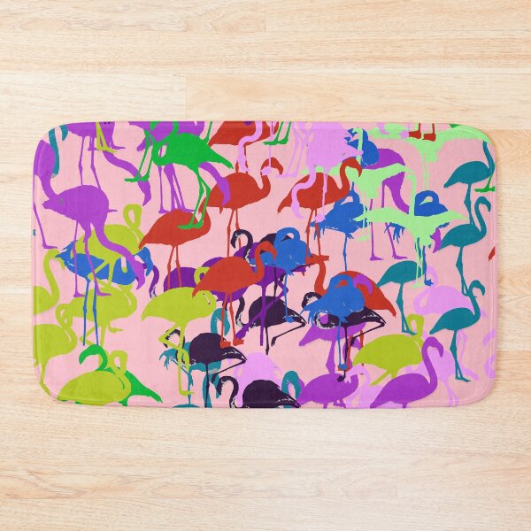Item preview, Colorful rainbow flamingo pattern seamless on Pink #ffc0cb designed and sold by Artsy Boulevard.