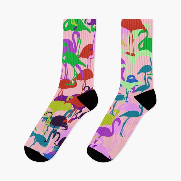 Item preview, Colorful rainbow flamingo pattern seamless on Pink #ffc0cb designed and sold by Artsy Boulevard.