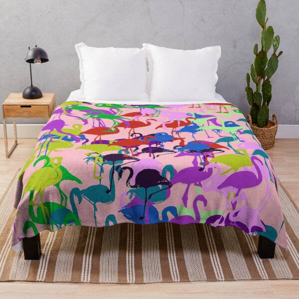 Item preview, Colorful rainbow flamingo pattern seamless on Pink #ffc0cb designed and sold by Artsy Boulevard.