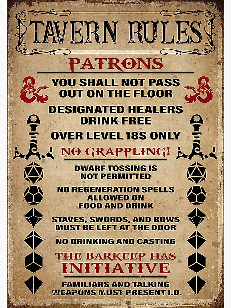 tavern-rules-dnd-patronss-the-barkeep-has-initiative-poster-poster