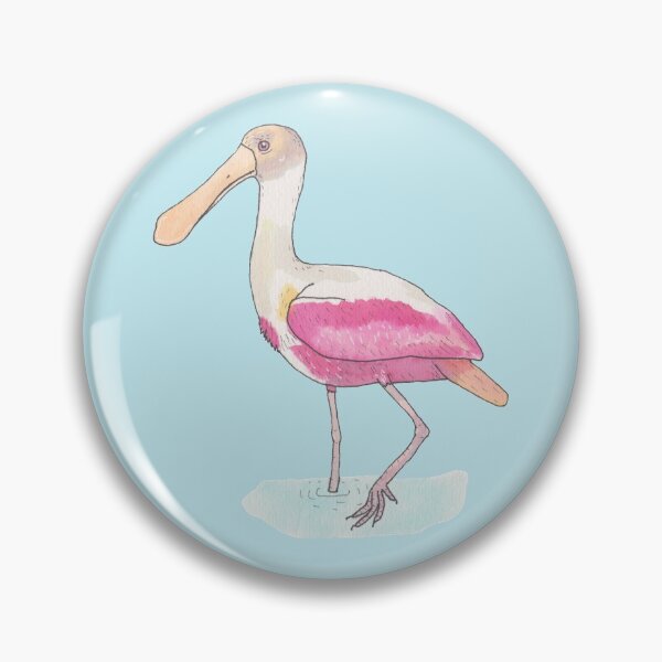 Item preview, Roseate Spoonbill bird species watercolor art designed and sold by TheWaterBirds.
