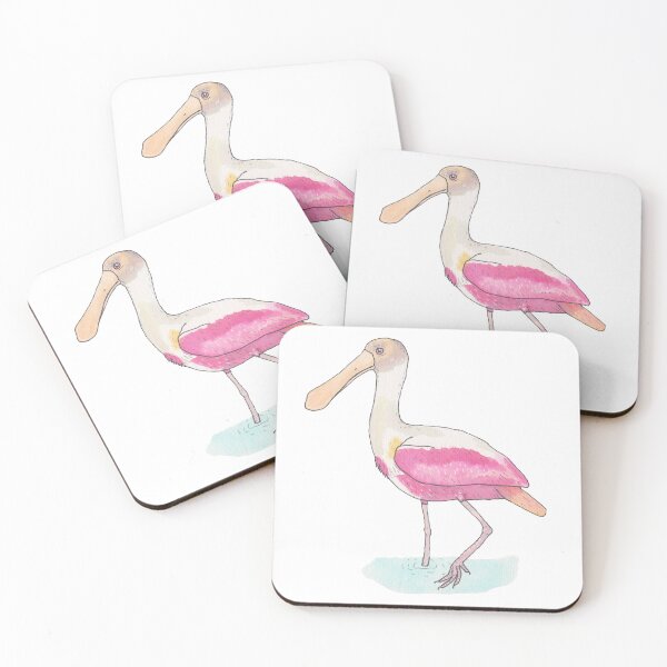 Item preview, Roseate Spoonbill bird species watercolor art designed and sold by TheWaterBirds.