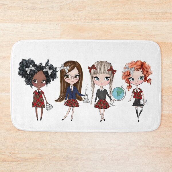 Item preview, School girls girly illustration designed and sold by Lalanacliparts.
