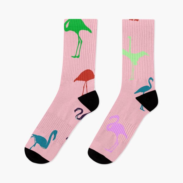 Item preview, Colorful rainbow flamingo pattern seamless on pink #ffc0cb designed and sold by Artsy Boulevard.
