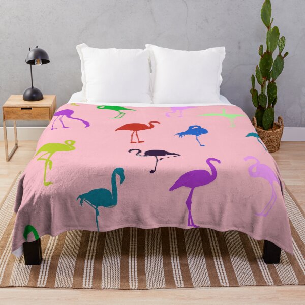 Item preview, Colorful rainbow flamingo pattern seamless on pink #ffc0cb designed and sold by Artsy Boulevard.
