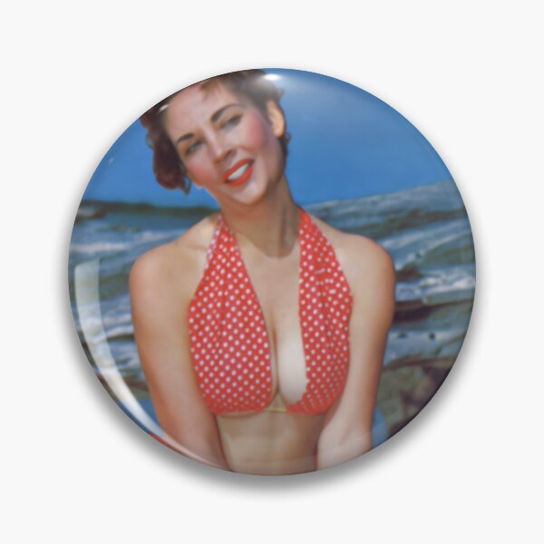 Item preview, Florida Postcard - Red with white polka-dot bikini kneeling on a yellow towel designed and sold by Lowtech.