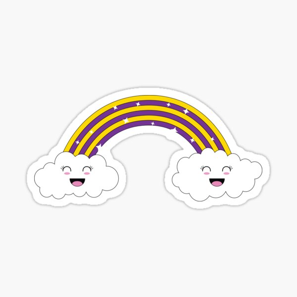 Kawaii Rainbow And Clouds Intersex Pride Flag Sticker For Sale By