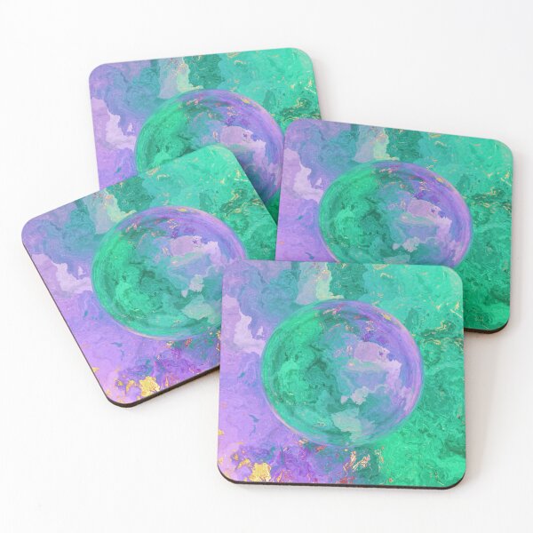 Item preview, Green Marble Abstract Purple Colorful designed and sold by geodeart.