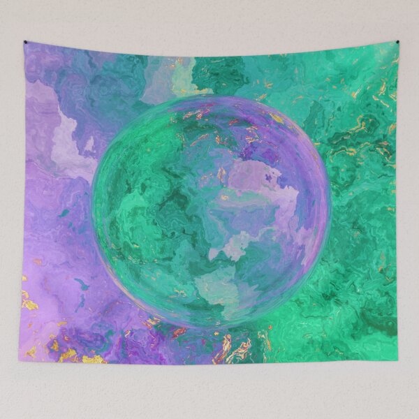 Item preview, Green Marble Abstract Purple Colorful designed and sold by geodeart.