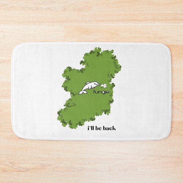 Item preview, FUNGIE MAP OF IRELAND WHITE SHAMROCK I'LL BE BACK  designed and sold by Flirt-Teez.