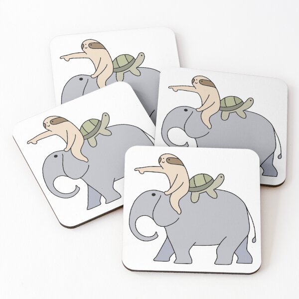 Item preview, Sloth and Turtle Riding Elephant designed and sold by line-on-line.