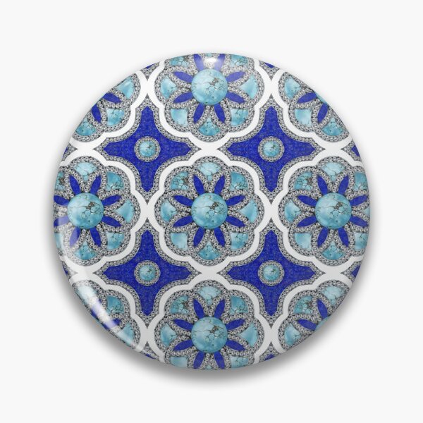 Item preview, Turquoise, Lapis Lazuli and Diamond Inlay Digital Print (White) designed and sold by Swasti Garg.