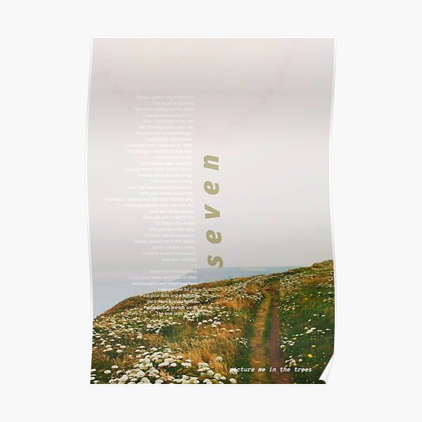 seven Taylor Swift Lyrics Folklore Poster