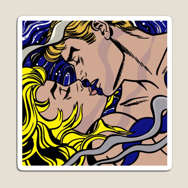 The Kiss by Roy Lichtenstein Magnet