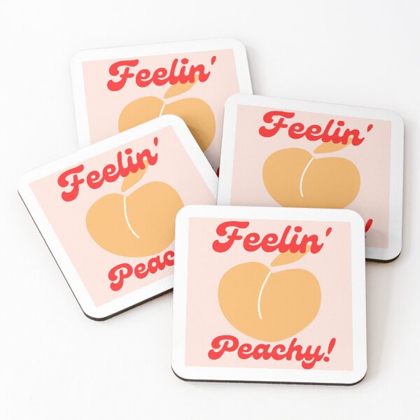 Item preview, Feeling Peachy Retro Graphic With Red Typography designed and sold by mainsqueezemar.