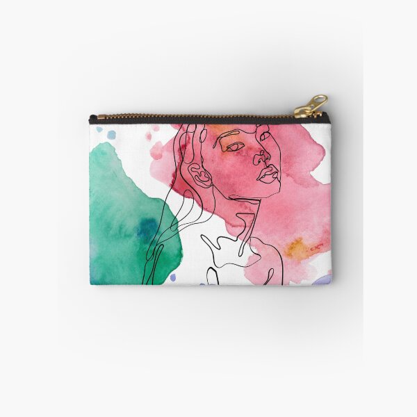 Item preview, Monoline Side Profile Of a Female With Colourful Splashes designed and sold by TeaTime321.