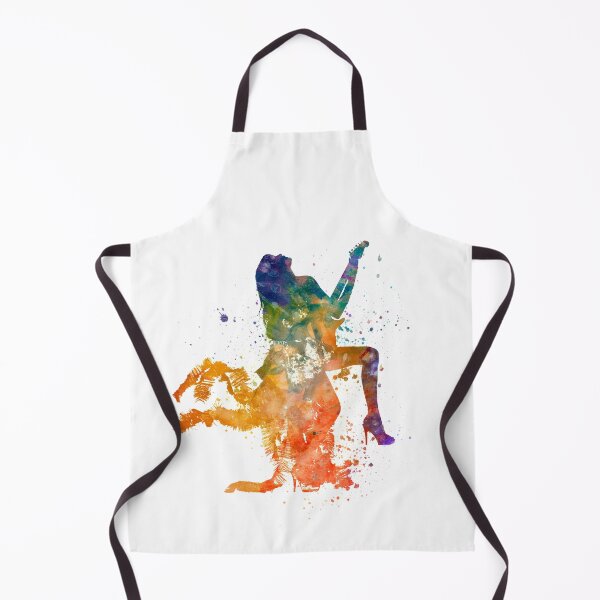 Item preview, woman playing electric guitar player in watercolor designed and sold by paulrommer.