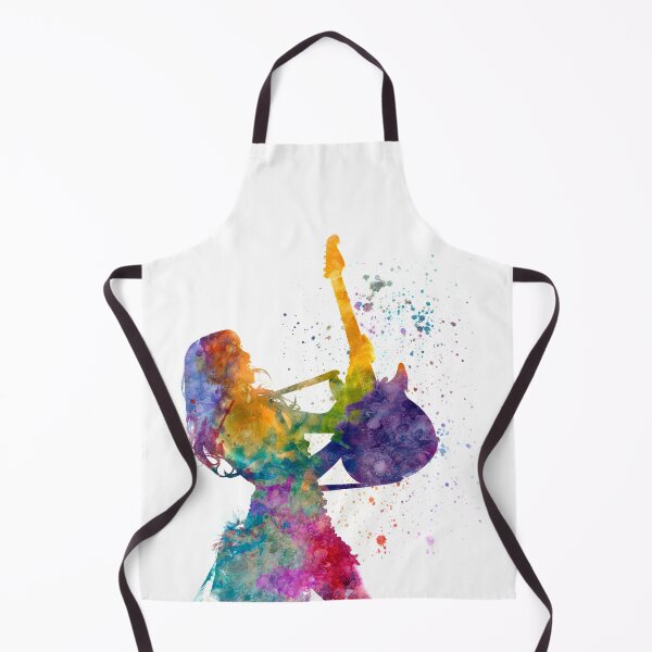 Item preview,  woman playing electric guitar player in watercolor designed and sold by paulrommer.