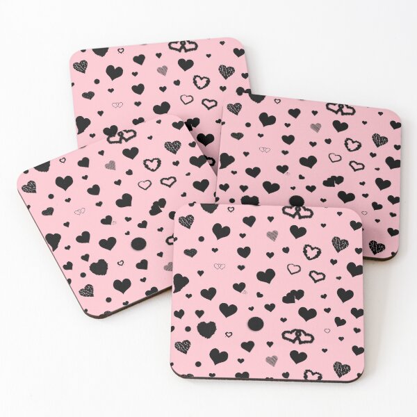 Item preview, Black Hearts for Valentines Seamless Pattern on pink #ffc0cb designed and sold by Artsy Boulevard.