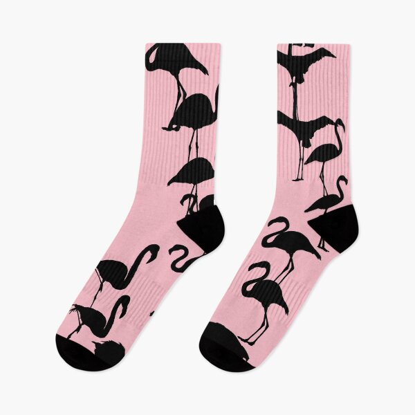 Item preview, Black flamingos pattern seamless on Pink #ffc0cb designed and sold by Artsy Boulevard.