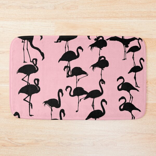 Item preview, Black flamingos pattern seamless on Pink #ffc0cb designed and sold by Artsy Boulevard.