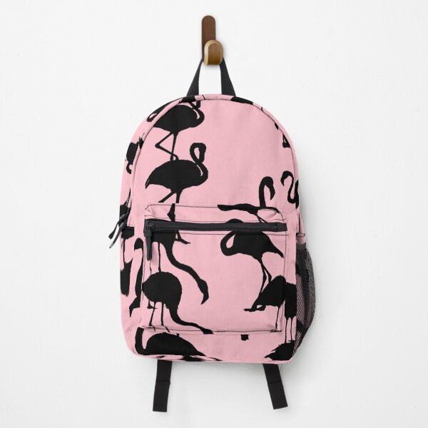 Item preview, Black flamingos pattern seamless on Pink #ffc0cb designed and sold by Artsy Boulevard.