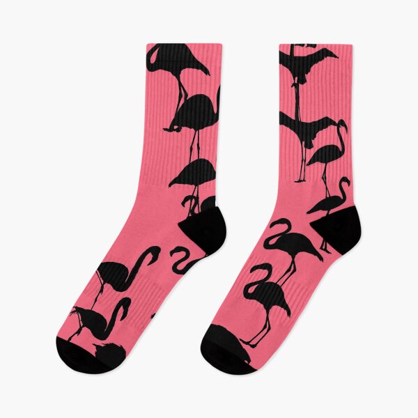 Item preview, Black flamingos pattern seamless on Dark Pink #ff6781 designed and sold by Artsy Boulevard.