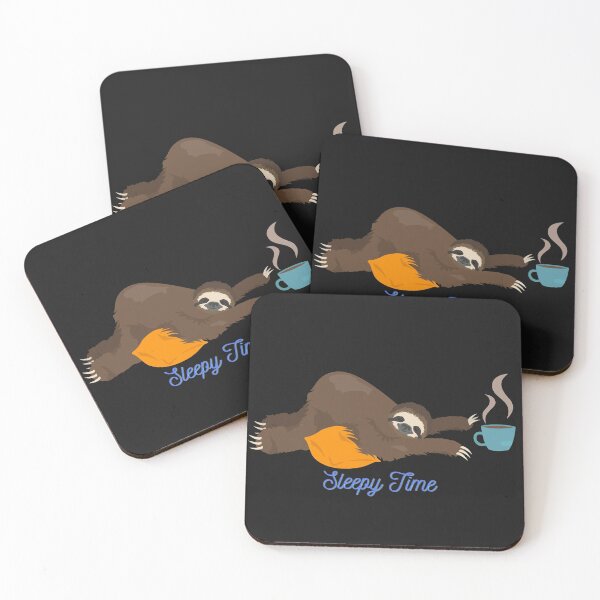 Item preview, Sleepytime sloth with cup of tea/coffee designed and sold by CaitU.