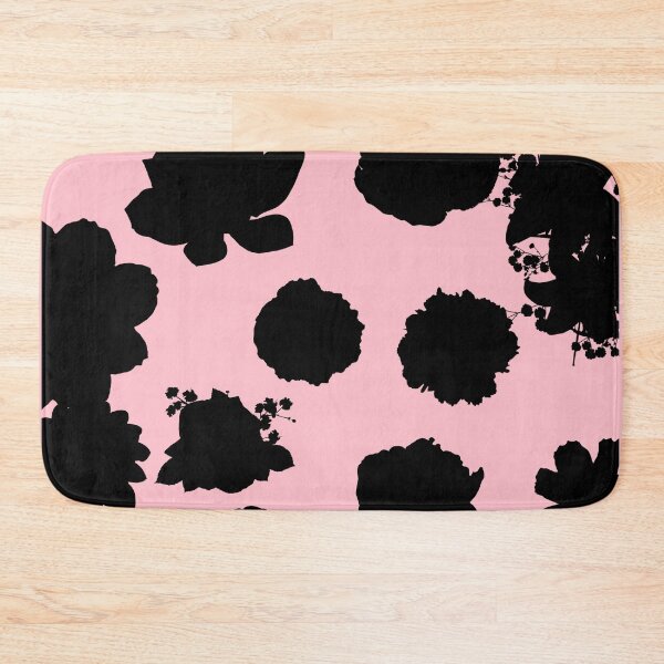 Item preview, Black Flowers pattern seamless on Pink #ffc0cb designed and sold by Artsy Boulevard.