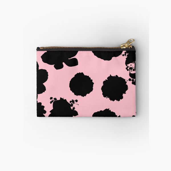 Item preview, Black Flowers pattern seamless on Pink #ffc0cb designed and sold by Artsy Boulevard.